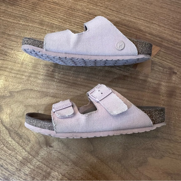 Birkenstock Arizona Vegan Soft Pink Canvas Kid Sandals. Size 31 (Kid’s 13-13.5) - Picture 11 of 16